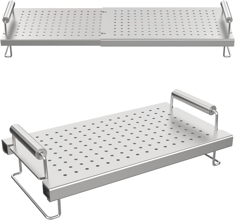BBQ Future Adjustable Griddle Warming Rack for Blackstone 17 22 28 36 Inch Griddle, Stainless Steel Grill Warming Rack for Weber Charbroil Camp Chef and Most Tabletop Flattop Griddle Accessories - Image 1
